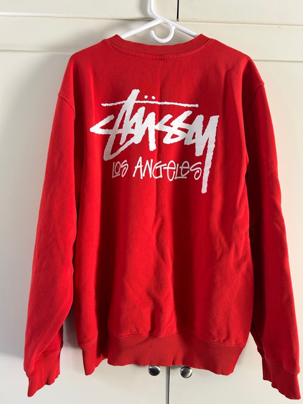 Stussy Red Crewneck with White Chest Logo - Picture 2 of 3